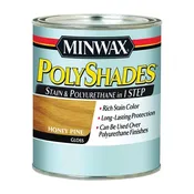 Minwax PolyShades 214104444 Wood Stain and Polyurethane, Gloss, Honey Pine, Liquid, 0.5 pt, Can