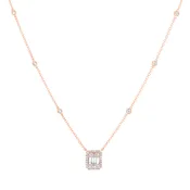Cluster Diamond Emerald-Cut Illusion Necklace in 18K Gold