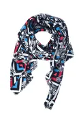 Yarnz 100% Cashmere Oversize Scarf Optic Zebra - Blue