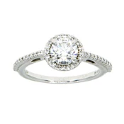 1.02ct Diamond Halo Engagement Ring - G.I.A. Certified