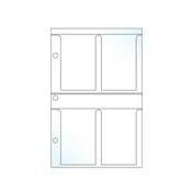 4 Pocket Photo Page – Holds Business Card Size 3.5″ x 2″ Inserts – Pack of 20 – Fits Mini Binder