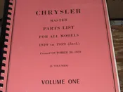 1929-1939 Chrysler Parts Manual , 3 volume