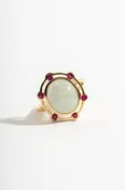 14K Jade and Ruby Ring