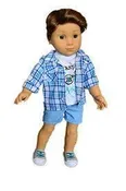 3 piece ROCKSTAR BAND SHORTS SET FOR AMERICAN GIRL BOY DOLL