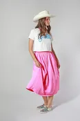 A-Line Midi Skirt - Hot Pink
