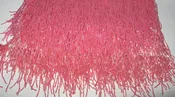 Pink vintage bead fringe, 3-1/2"
