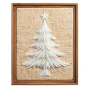 18" Stamped Textured Tree Framed Wall Art