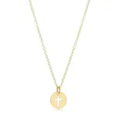 16" Necklace Gold - Blessed Small Gold Disc