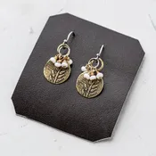 Fern Earrings in Yellow Bronze