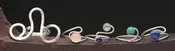 5 Designer USA Artisan Rings Sterling Silver with Gemstones Sizes 7.5
