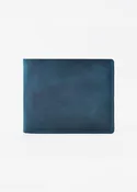 American Leather Goods - Handmade Leather Bifold Wallet - Blue