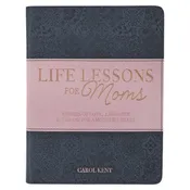 Christian Art Gifts - Life Lessons for Mom Gray and Pink Faux Leather Gift Book