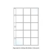 15 Pocket Stamp/Coin Page Protector – Holds 1.5″ x 1.5″ Inserts – 20 Pack – Fits Mini Binder