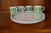 8-Piece Vintage Geometric Dinnerware Set - Retro Dining Collection — Simply Rescued