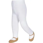 BABY GIRL TIGHTS with gold sparkle shoe-design. Anti-slip soles. 6-12 months