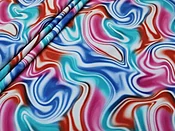 Abstract Royal Blue Red Pink Teal Printed Spandex | Wholesale