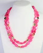 Fuchsia Beaded Layered Necklace