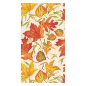 Caspari Paper Guest Towel Napkins, Woodland Leaves - 2 Packs (16540G)