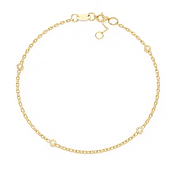 0.07 Carat Round Shape Diamond Bracelet In Yellow Gold