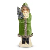 12" Green Velvet Santa