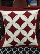 Cathedral Window Pillow – Burgundy