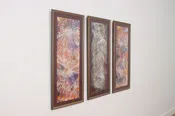 Abstract Fireworks Vintage 3 Pc Watercolors, Alberti 39" #59900