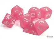 Chessex: Frosted Polyhedral Pink/white 7-Die Set (CHX27464)