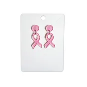 Breast Cancer Ribbon Drop Earrings