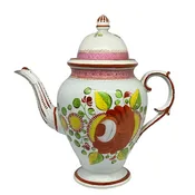 19th C. English Gaudy Dutch Soft Paste Porcelain Coffee Pot