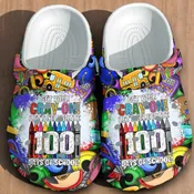 100 Days of School Teacher Crocs – “Get Your Cray-On” Crayon &amp; School Supply Shoes