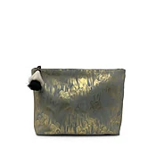 Aqua & Gold Marbled Medium Pouch