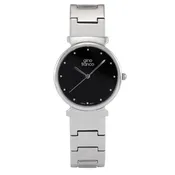 Gino Franco Mens Round 35mm Stainless Steel Black Bracelet Watch