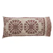 Custom House Burgundy Tan Jacquard Pillowcases - King Set of 2
