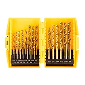 21 PC Titanium-Coated HSS Twist Drill Bit Set