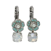 Mariana "Aegean Coast" Rhodium Plated Floret Drop Small Crystal Earrings, 1211 4006ro