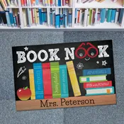 Book Nook Personalized Doormat - 18x27 Inch, 1/8" Thin
