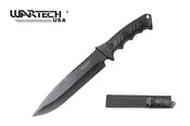 13.5" WARTECH Black Hunting Knife ABS Handle w/ Sheath - H-4952-BK