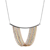 18kt Tri-Color Gold Draped Waterfall Sterling Silver Italian Statement Necklace (Copy)