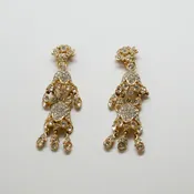 Kenneth Jay Lane 1960's Crystal Tiered Earrings