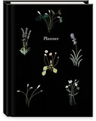 DELICATE FLORAL BLACK HARDCOVER DAILY PLANNER