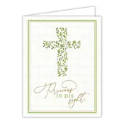 Precious In His Sight Green Cross Greeting Card