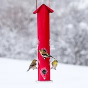 Perky-Pet Red Metal Tube Bird Feeder 1.5lb