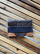 Mixed Leather Minimal Wallet - American Artisanal Leather Purses and Bags. Woman Owned Small Biz from Mchenry | Chicago IL.