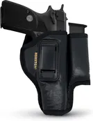 Eco-Leather IWB Holster with Mag Holder – Suede-Lined, Metal Clip, Right & Left Hand