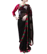 BLACK AND PINK SAREE