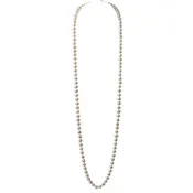 Long Single Strand Pearl Necklace | AAA 7.5-8mm Natural White Freshwater Cultured