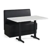 2-Seat Hannah Black Restaurant Booth Set with Amber Stone Table