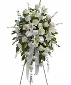 All White Funeral Spray Florist Choice of White Flowers