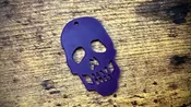 Acrylic Cutout Pendant—Large Skull—Hauntingly Purple