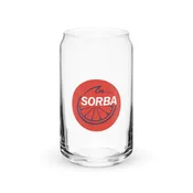 SORBA logo can-shaped glass